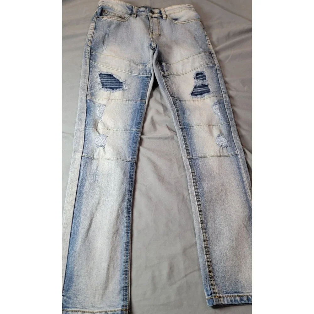Southpole Skinny Jeans Mens 29x30 Distressed Light Wash Denim Streetwear